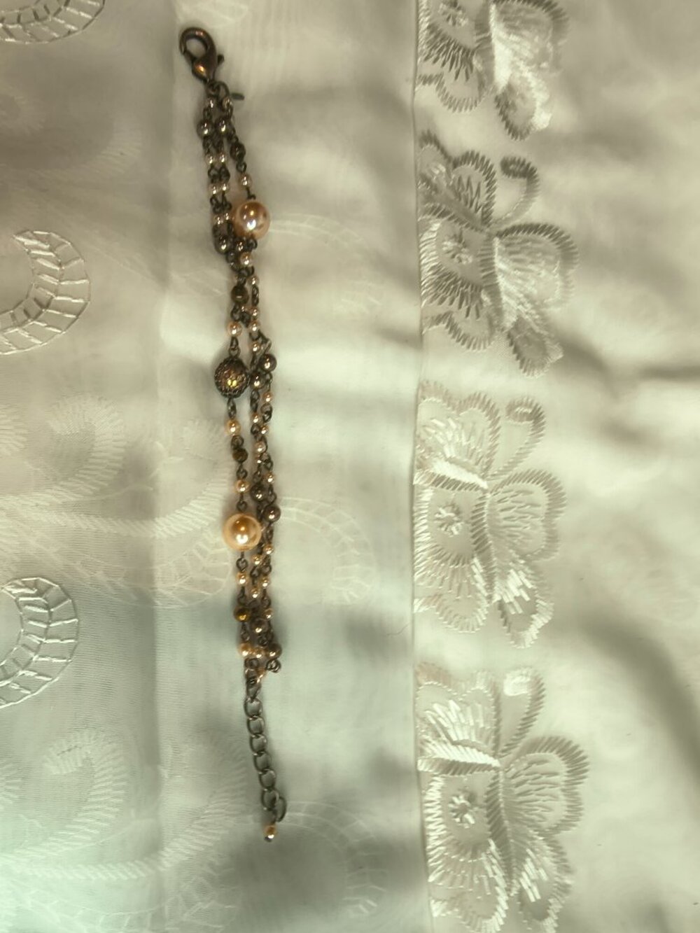 Premier Designs Rose Gold Tone Faux Pearl Bracelet